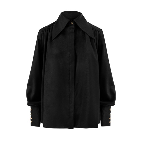 Black wool shirt