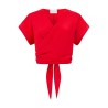 Red silk blouse